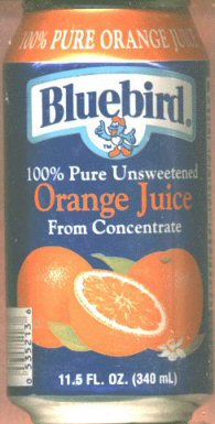 BLUEBIRD-Orange juice-340mL-United States