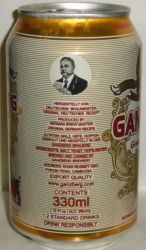 GANZBERG-Beer-330mL-GERMAN PREMIUM BEER -Cambodia