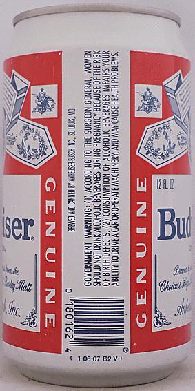 BUDWEISER-Beer-355mL-GOVERNMENT WARNING O-United States