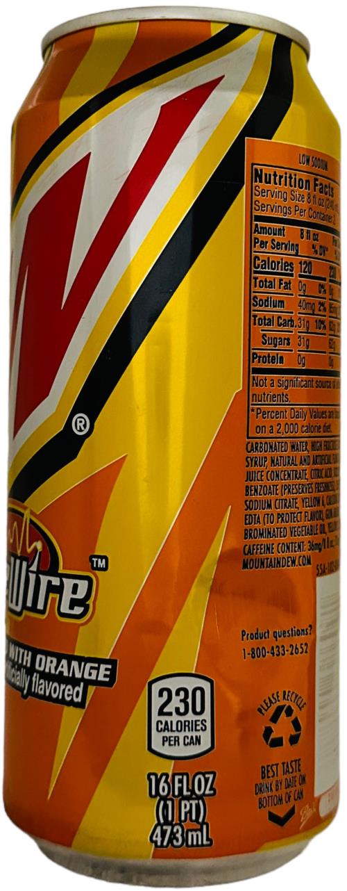 MOUNTAIN DEW-Citrus/orange soda-473mL-LIVEWIRE - 99 CENT M-United States