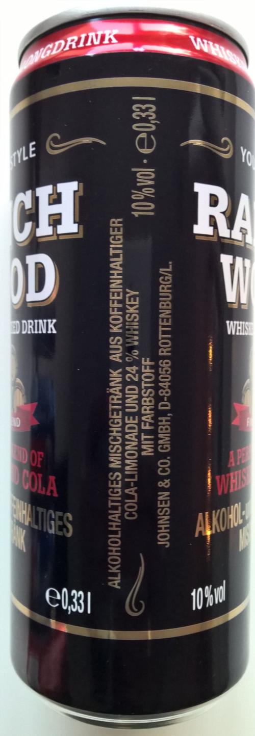 RANCH WOOD-Whiskey/cola mix-330mL-WHISKEY MIXED DRINK -Germany
