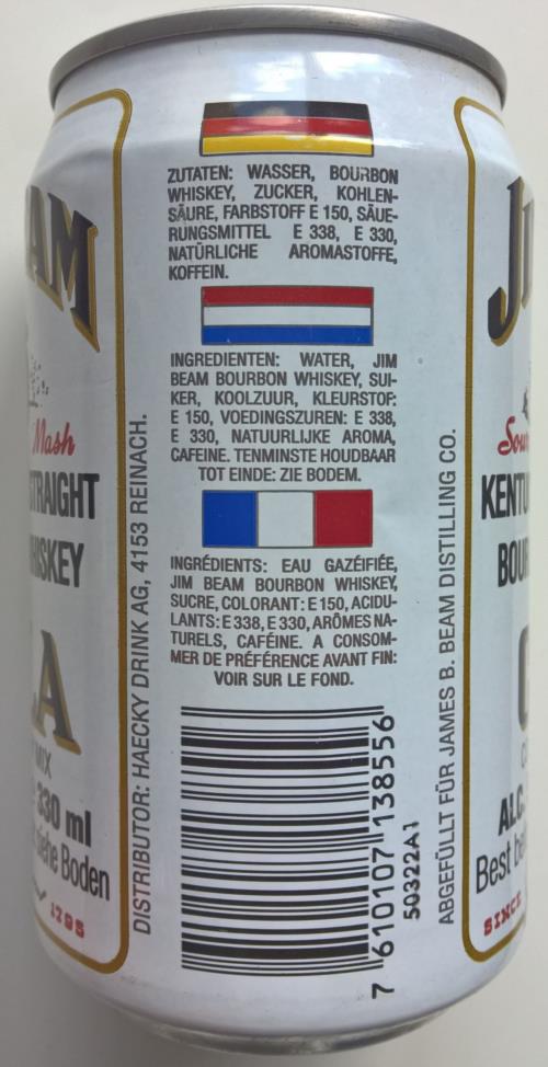 Jim Beam Bourbon And Cola Nutrition Facts - The Best Picture Of Beam